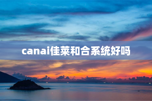 canai佳莱和合系统好吗