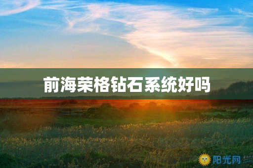 前海荣格钻石系统好吗