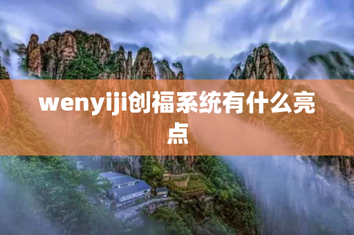 wenyiji创福系统有什么亮点