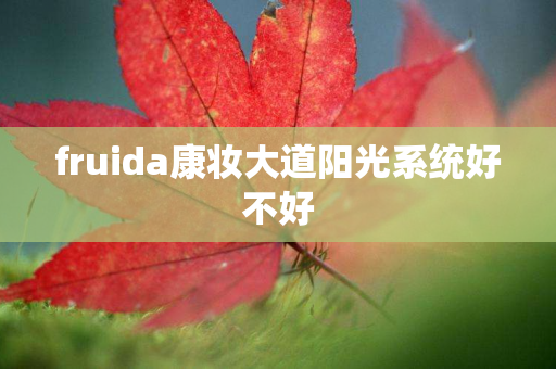 fruida康妆大道阳光系统好不好