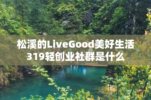 松溪的LiveGood美好生活319轻创业社群是什么