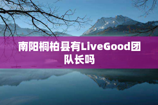 南阳桐柏县有LiveGood团队长吗