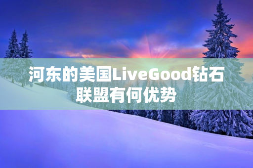 河东的美国LiveGood钻石联盟有何优势