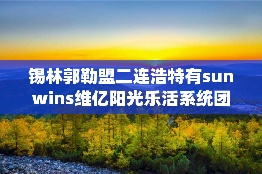 锡林郭勒盟二连浩特有sunwins维亿阳光乐活系统团队吗