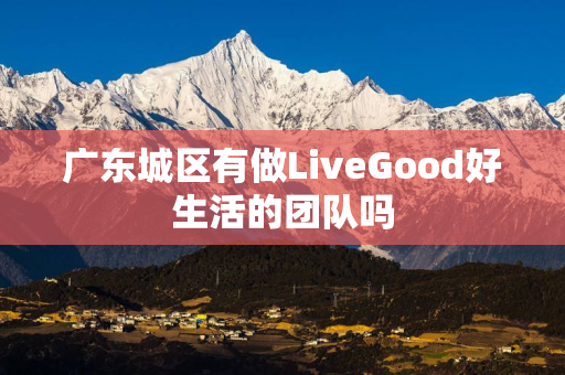 广东城区有做LiveGood好生活的团队吗