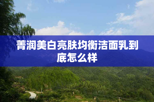 菁润美白亮肤均衡洁面乳到底怎么样