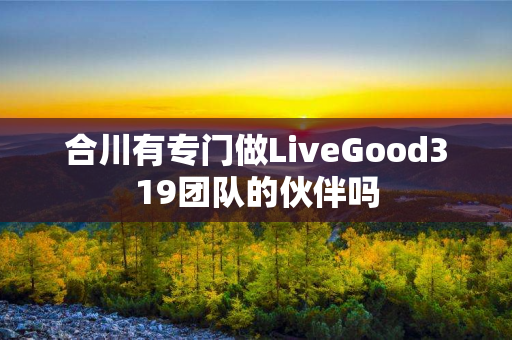 合川有专门做LiveGood319团队的伙伴吗