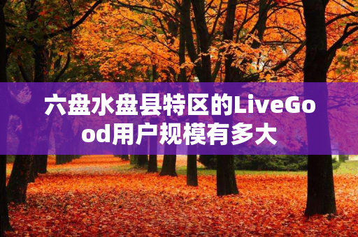 六盘水盘县特区的LiveGood用户规模有多大