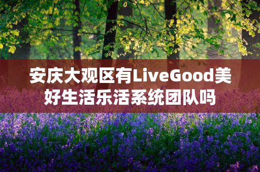 安庆大观区有LiveGood美好生活乐活系统团队吗