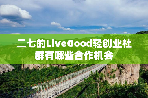 二七的LiveGood轻创业社群有哪些合作机会