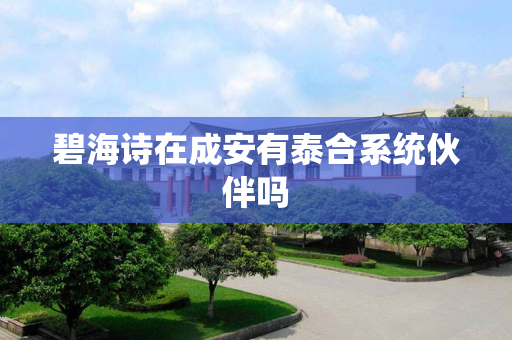 碧海诗在成安有泰合系统伙伴吗