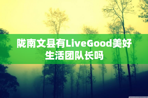 陇南文县有LiveGood美好生活团队长吗