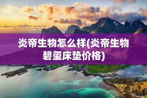 炎帝生物怎么样(炎帝生物碧玺床垫价格)