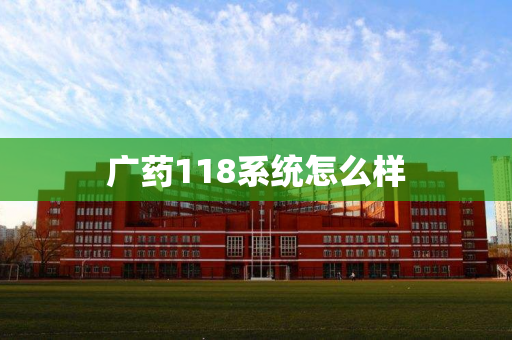 广药118系统怎么样