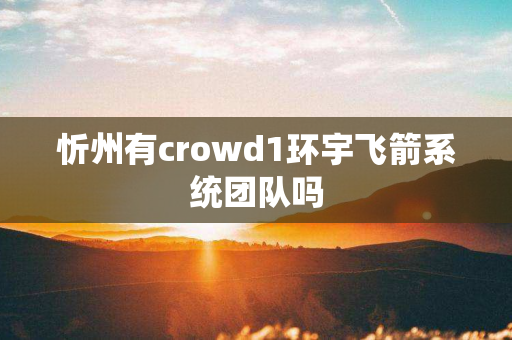 忻州有crowd1环宇飞箭系统团队吗