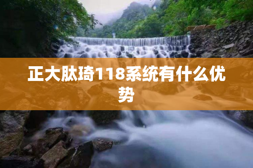 正大肽琦118系统有什么优势