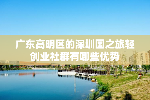 广东高明区的深圳国之旅轻创业社群有哪些优势