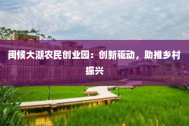 闽候大湖农民创业园：创新驱动，助推乡村振兴