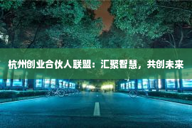 杭州创业合伙人联盟：汇聚智慧，共创未来